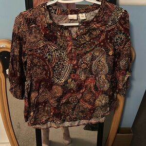 Westbound Multicolored patterned blouse --women's medium petite
